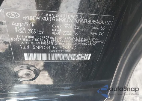 2018 Hyundai Elantra Value Edition from USA, damaged, VIN 5NPD84LF9JH268843